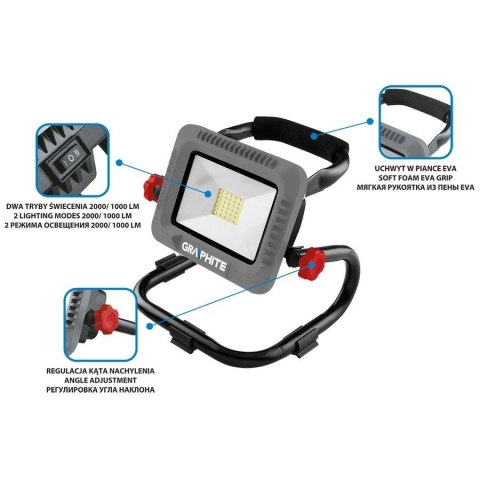 LAMPA AKUMULATOROWA LED ENERGY+ 18V LI-LON, BEZ AKUMULATORA GRAPHITE LAMPA AKUMULATOROWA LED ENERGY+ 18V LI-LON, BEZ AKUMULATORA GRAPHITE