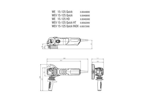 SZLIFIERKA KĄTOWA 125MM WEV 15-125 QUICK METABO SZLIFIERKA KĄTOWA 125MM WEV 15-125 QUICK METABO
