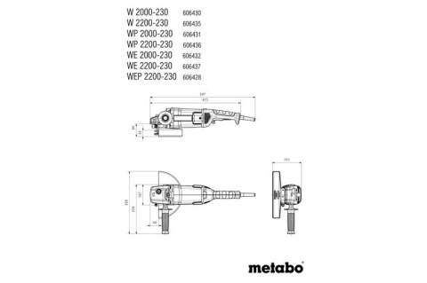SZLIFIERKA KĄTOWA 230MM WE 2000-230 METABO SZLIFIERKA KĄTOWA 230MM WE 2000-230 METABO