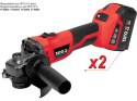 SZLIFIERKA KĄTOWA 18V 125MM, BEZSZCZOTKOWA 2*4AH+ŁADOWARKA YATO
