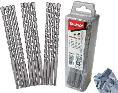 ZESTAW WIERTEŁ 12 SZT. 'NEMEZIS 2' SDS-PLUS MAKITA ZESTAW WIERTEŁ 12 SZT. 'NEMEZIS 2' SDS-PLUS MAKITA