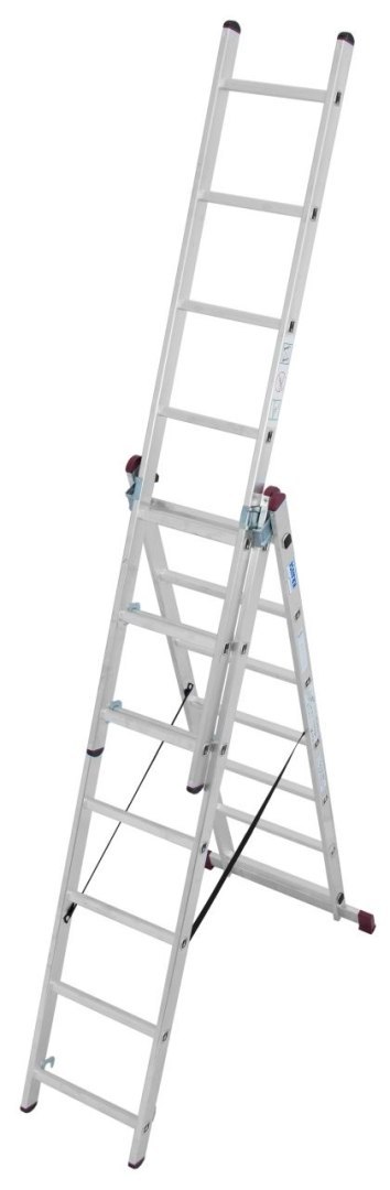 DRABINA ALUMINIOWA 3-ELEMENTOWA CORDA 3*7 SZCZEBLI KRAUSE DRABINA ALUMINIOWA 3-ELEMENTOWA CORDA 3*7 SZCZEBLI KRAUSE