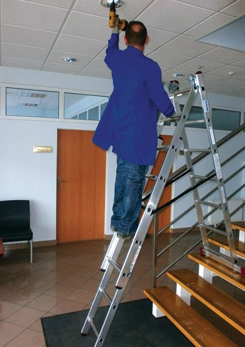 DRABINA ALUMINIOWA 3-ELEMENTOWA CORDA 3*7 SZCZEBLI KRAUSE DRABINA ALUMINIOWA 3-ELEMENTOWA CORDA 3*7 SZCZEBLI KRAUSE