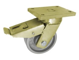 KOŁO ŻELIWNE 125MM OBUDOWA SKRĘTNA SPAWANA+HAMULEC 25ZH UN