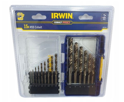 KOMPLET WIERTEŁ DO METALU HSS PRO COBALT 1.5-10MM 15 SZTUK IRWIN KOMPLET WIERTEŁ DO METALU HSS PRO COBALT 1.5-10MM 15 SZTUK IRWIN