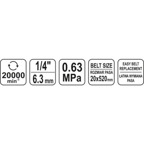 TAŚMOWA SZLIFIERKA PNEUMATYCZNA 20*520MM YATO TAŚMOWA SZLIFIERKA PNEUMATYCZNA 20*520MM YATO