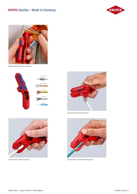UNIWERSALNE NARZĘDZIE DO ŚCIĄGANIA IZOLACJI KNIPEX UNIWERSALNE NARZĘDZIE DO ŚCIĄGANIA IZOLACJI KNIPEX