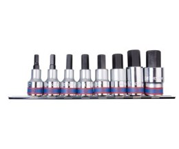 ZESTAW NASADEK Z KOŃCÓWKĄ HEX 1/2'' 9 CZ. KRÓTKIE 6 - 19MM KING TONY