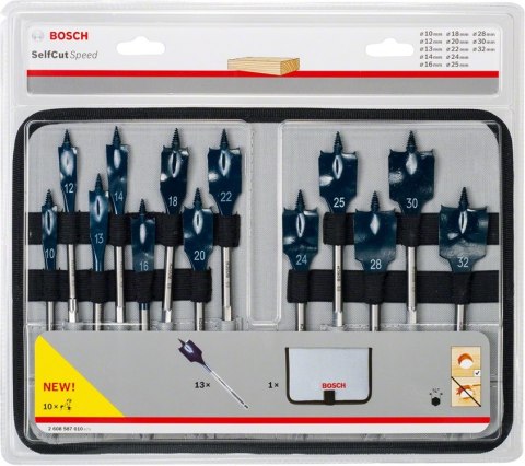 ZESTAW WIERTEŁ PŁASKICH DO DREWNA SELF CUT SPEED 13SZT. BOSCH ZESTAW WIERTEŁ PŁASKICH DO DREWNA SELF CUT SPEED 13SZT. BOSCH