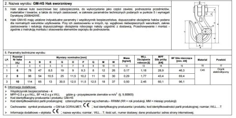 HAK SWORZNIOWY OCYNKOWANY 5/16' 1.77T 8MM HAK SWORZNIOWY OCYNKOWANY 5/16' 1.77T 8MM