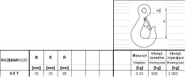 HAK Z ZABEZPIECZENIEM DIN 689 500KG GM-HZ