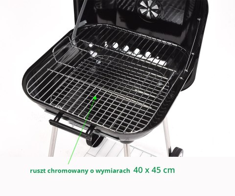 GRILL OGRODOWY Z POKRYWĄ, RUSZT 40*45CM. LUND GRILL OGRODOWY Z POKRYWĄ, RUSZT 40*45CM. LUND