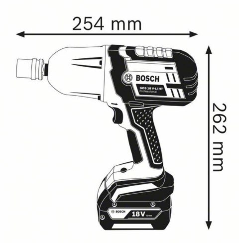 KLUCZ UDAROWY AKUMULATOROWY GDS 18 V-LI HT 1/2'' 0*AH BOSCH KLUCZ UDAROWY AKUMULATOROWY GDS 18 V-LI HT 1/2'' 0*AH BOSCH