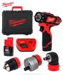 Wiertarko-Wkrętarka Akumulatorowa 12V 4w1 Milwaukee M12 BDXKIT-202C