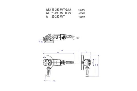 SZLIFIERKA KĄTOWA WE 26-230 MVT QUICK METABO SZLIFIERKA KĄTOWA WE 26-230 MVT QUICK METABO