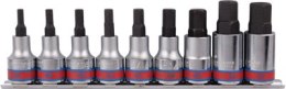 ZESTAW NASADEK Z KOŃCÓWKĄ HEX 1/2'' 9 CZ. KRÓTKIE 3/16'-5/8 KING TONY