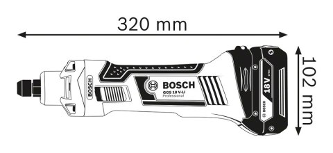 SZLIFIERKA PROSTA AKUMULATOROWA GGS 18V-LI 0*AH BOX BOSCH SZLIFIERKA PROSTA AKUMULATOROWA GGS 18V-LI 0*AH BOX BOSCH