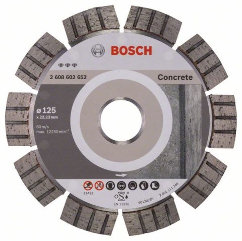 TARCZA DIAMENTOWA DO BETONU BEST FOR CONCRETE 125/22.23 BOSCH TARCZA DIAMENTOWA DO BETONU BEST FOR CONCRETE 125/22.23 BOSCH