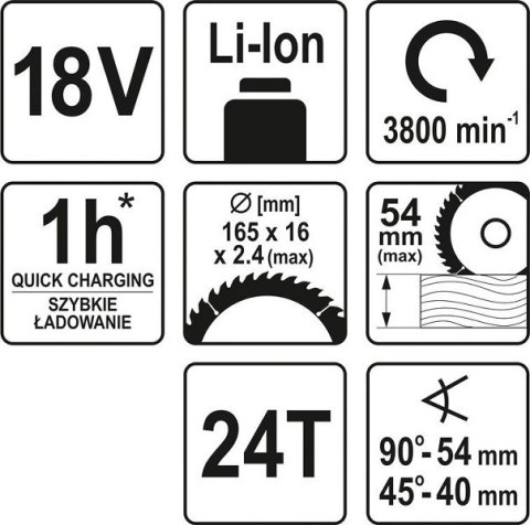 PILARKA 18V ,165MM BEZ AKUMULATORA YATO PILARKA 18V ,165MM BEZ AKUMULATORA YATO