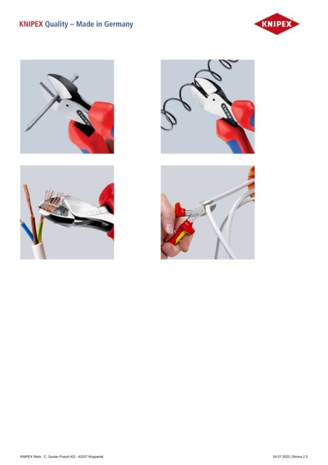 KOMPAKTOWE SZCZYPCE TNĄCE BOCZNE X-CUT 160MM KNIPEX KOMPAKTOWE SZCZYPCE TNĄCE BOCZNE X-CUT 160MM KNIPEX
