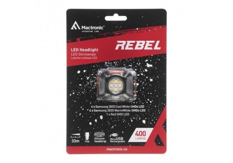 LATARKA CZOŁOWA REBEL 400LM POMARAŃCZOWA MACTRONIC LATARKA CZOŁOWA REBEL 400LM POMARAŃCZOWA MACTRONIC
