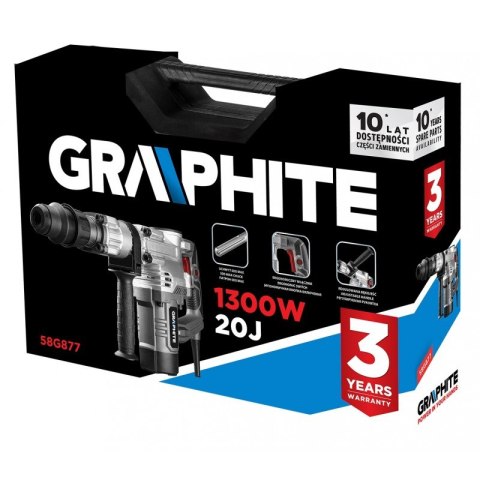 MŁOT WYBURZENIOWY SDS MAX 1300W, WALIZKA GRAPHITE MŁOT WYBURZENIOWY SDS MAX 1300W, WALIZKA GRAPHITE