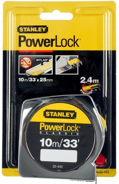 MIARA POWERLOCK CHROM OBUDOWA PLASTIKOWA CALOWA 10M/33 *25MM STANLEY MIARA POWERLOCK CHROM OBUDOWA PLASTIKOWA CALOWA 10M/33 *25MM STANLEY