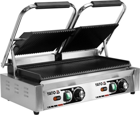 PODWÓJNY GRILL KONTAKTOWY RYFLOWANY 58CM, 3,6KW YATO PODWÓJNY GRILL KONTAKTOWY RYFLOWANY 58CM, 3,6KW YATO