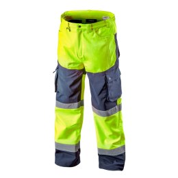 SPODNIE ROBOCZE DO PASA OSTRZEGAWCZE SOFTSHELL,ŻÓŁTE, ROZ. M NEO
