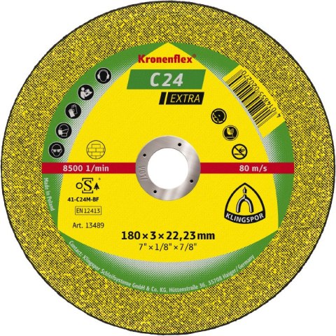 TARCZA PŁASKA C24EX T1A 125*2.5*24 242144 TARCZA PŁASKA C24EX T1A 125*2.5*24 242144