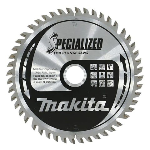 PIŁA SPIEKOWA DO DREWNA SPECJALIZED 165*20MM 48Z MAKITA PIŁA SPIEKOWA DO DREWNA SPECJALIZED 165*20MM 48Z MAKITA