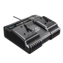 SZYBKA ŁADOWARKA PODWÓJNA SMART 18V SAS+ALL DEDRA, Z DIAGNOSTYKĄ AKUMULATORÓW