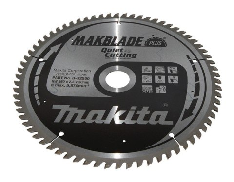 TARCZA TNĄCA MAKBLADE 260*30MM 70Z MAKITA TARCZA TNĄCA MAKBLADE 260*30MM 70Z MAKITA