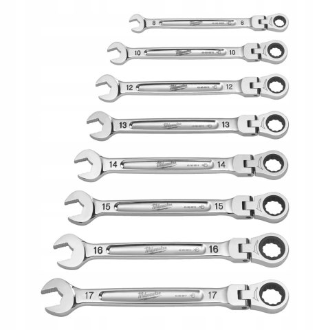ZESTAW KLUCZY PŁASKO-OCZKOWYCH Z GRZECHOTKĄ PRZ 8-17MM 7 EL. MILWAUKEE ZESTAW KLUCZY PŁASKO-OCZKOWYCH Z GRZECHOTKĄ PRZ 8-17MM 7 EL. MILWAUKEE