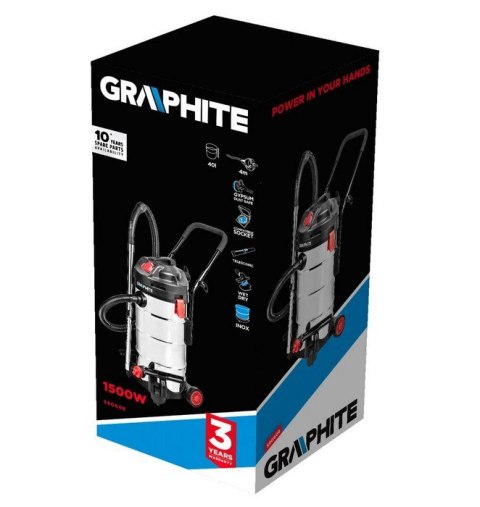 ODKURZACZ WARSZTATOWY 1500W, ZBIORNIK 40L GRAPHITE ODKURZACZ WARSZTATOWY 1500W, ZBIORNIK 40L GRAPHITE