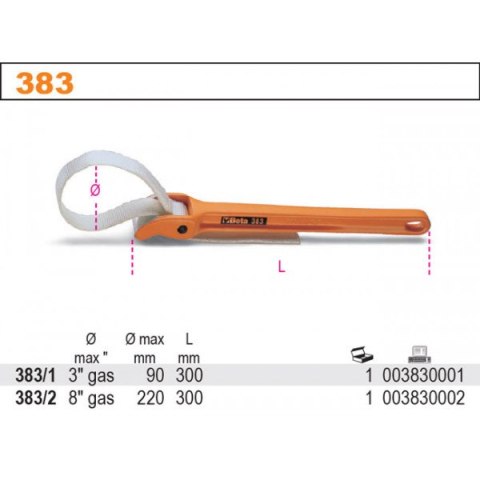 KLUCZ TAŚMOWY DO RUR 220MM BETA KLUCZ TAŚMOWY DO RUR 220MM BETA