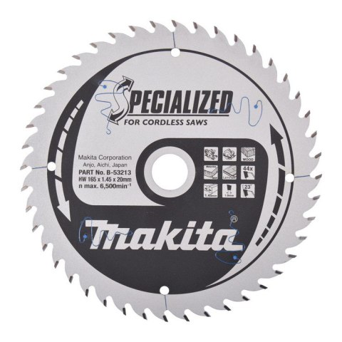 PIŁA SPIEKOWA DO DREWNA SPECJALIZED T.C.T 165*20MM 44Z MAKITA PIŁA SPIEKOWA DO DREWNA SPECJALIZED T.C.T 165*20MM 44Z MAKITA