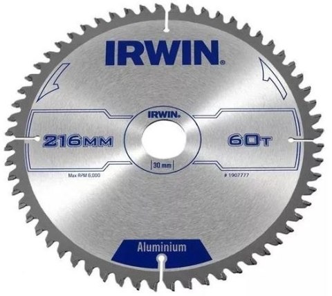PIŁA SPIEKOWA DO ALUMINIUM CSB 216*30MM/60T IRWIN PIŁA SPIEKOWA DO ALUMINIUM CSB 216*30MM/60T IRWIN
