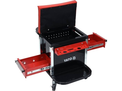 YATO | TABORET WARSZTATOWY Z 2 SZUFLADAMI | WYGODNY, MOBILNY, SOLIDNY YATO | TABORET WARSZTATOWY Z 2 SZUFLADAMI | WYGODNY, MOBILNY, SOLIDNY
