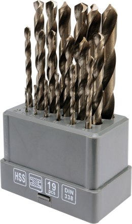 KOMPLET WIERTEŁ DO METALU HSS 1-10MM 19 SZTUK VOREL