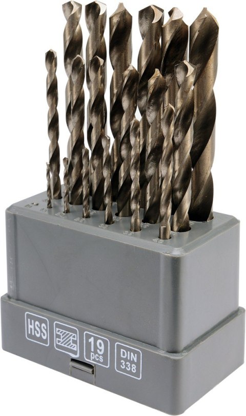 KOMPLET WIERTEŁ DO METALU HSS 1-10MM 19 SZTUK VOREL KOMPLET WIERTEŁ DO METALU HSS 1-10MM 19 SZTUK VOREL