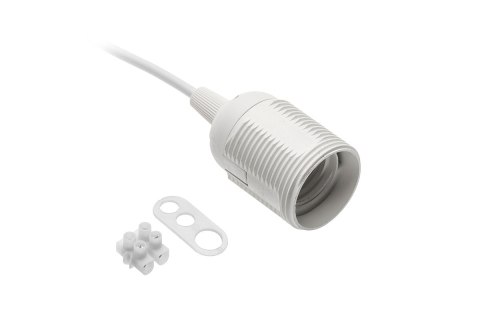 OPRAWKA E27 Z PRZEWODEM I KOSTKĄ 240V 60W, 2X0,75MM2 BIAŁA GTV OPRAWKA E27 Z PRZEWODEM I KOSTKĄ 240V 60W, 2X0,75MM2 BIAŁA GTV