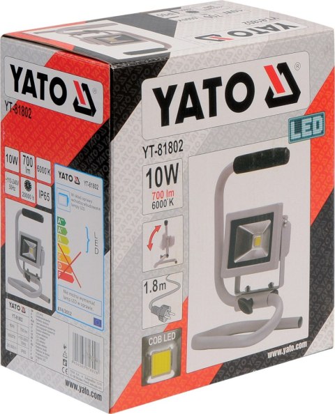 REFLEKTOR DIODOWY PRZENOŚNY 10W 700LM COB YATO REFLEKTOR DIODOWY PRZENOŚNY 10W 700LM COB YATO