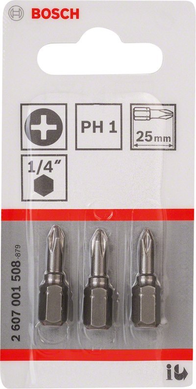 BIT, GROT, KOŃCÓWKA PH1 EH 25MM 3 SZT. BOSCH BIT, GROT, KOŃCÓWKA PH1 EH 25MM 3 SZT. BOSCH