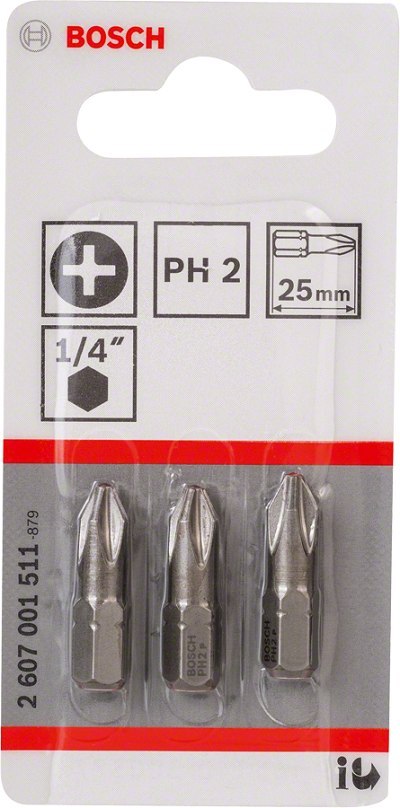 BIT, GROT, KOŃCÓWKA PH2 EH 25MM 3 SZT. BOSCH BIT, GROT, KOŃCÓWKA PH2 EH 25MM 3 SZT. BOSCH