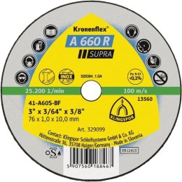 TARCZA PŁASKA A660R T1A 50*1*10MM 329097 KLINGSPOR