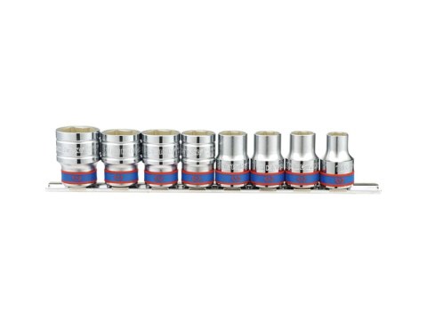 KOMPLET NASADEK 1/2 6-KĄTNE 8 SZTUK 10-22MM CHROMOWANE KING TONY