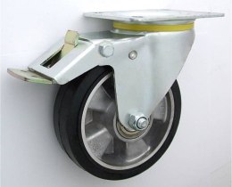 KOŁO ALUMINIUM-GUMA 160MM OBUDOWA SKRĘTNA+HAM. WZM. A45GWH UN