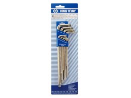 KOMPLET IMBUSÓW TORX Z OTWOREM EXTRA DŁUGIE 9 SZTUK T10-T50 KING TONY