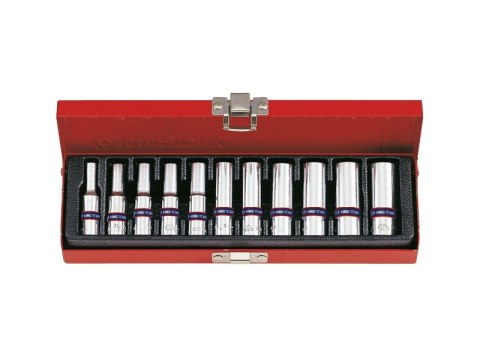 KOMPLET NASADEK 1/4 6-KĄTNE 11 SZTUK 4-13MM DŁUGIE KING TONY KOMPLET NASADEK 1/4 6-KĄTNE 11 SZTUK 4-13MM DŁUGIE KING TONY